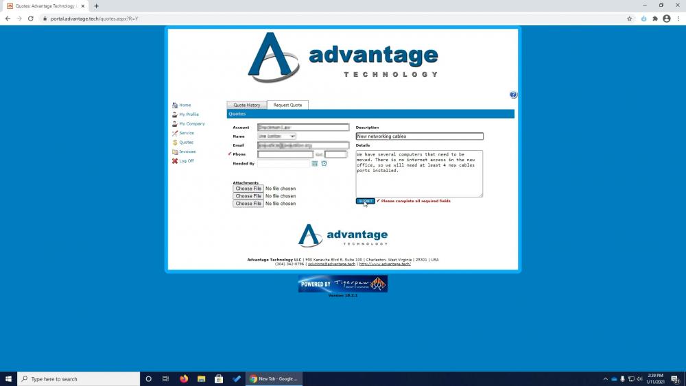 Advantage Technology Customer Portal