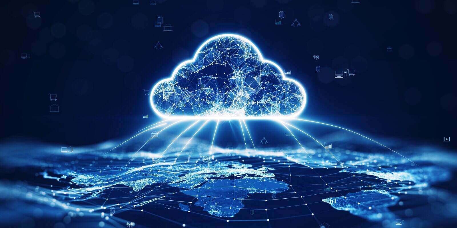data transfer cloud computing technology concept