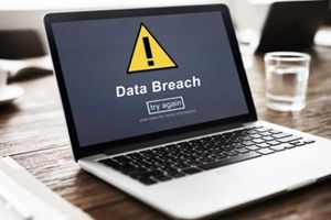 data breach notice on laptop