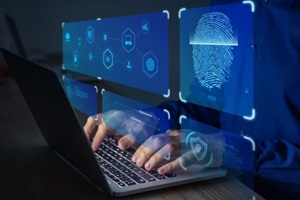 fingerprint scan for secure access to protected data network with biometrics