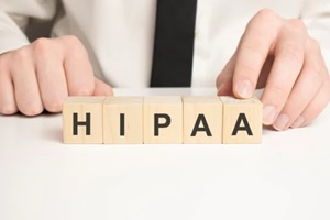 man made word hipaa with wood blocks