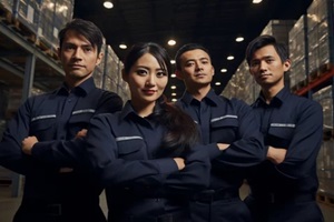 team of asian people