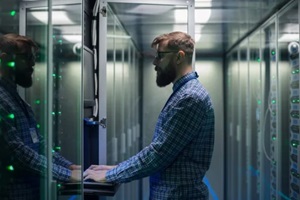 engineer in a server room