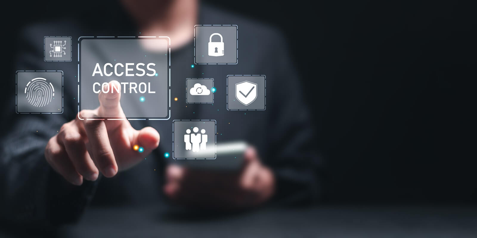 man using mobile smartphone with IAM