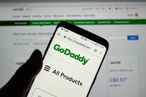 GoDaddy page, logo and app