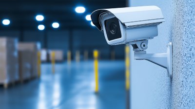 Advanced AI Camera Capturing Footage At A Warehouse