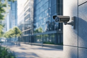 security camera installed outside the building