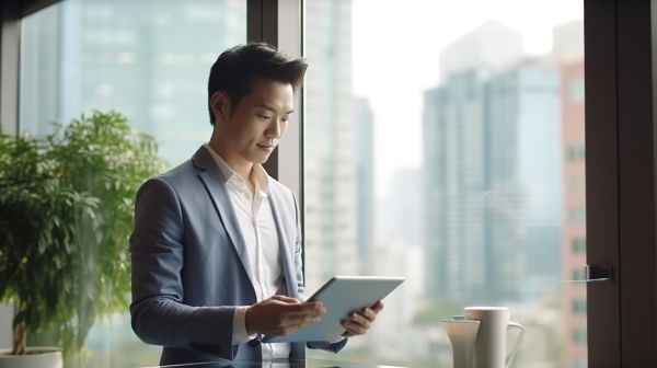Business Man Happy With The Expert Support From His Unified Communications as a Service