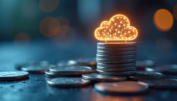 Vector Image Portraying Cost Savings From Migrating To The Cloud
