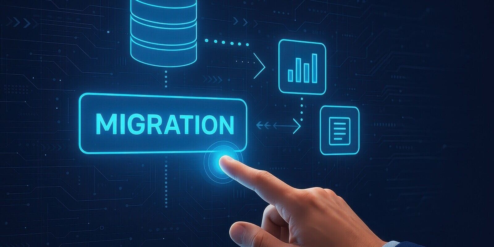 futuristic and innovative concept of server migration for businesses