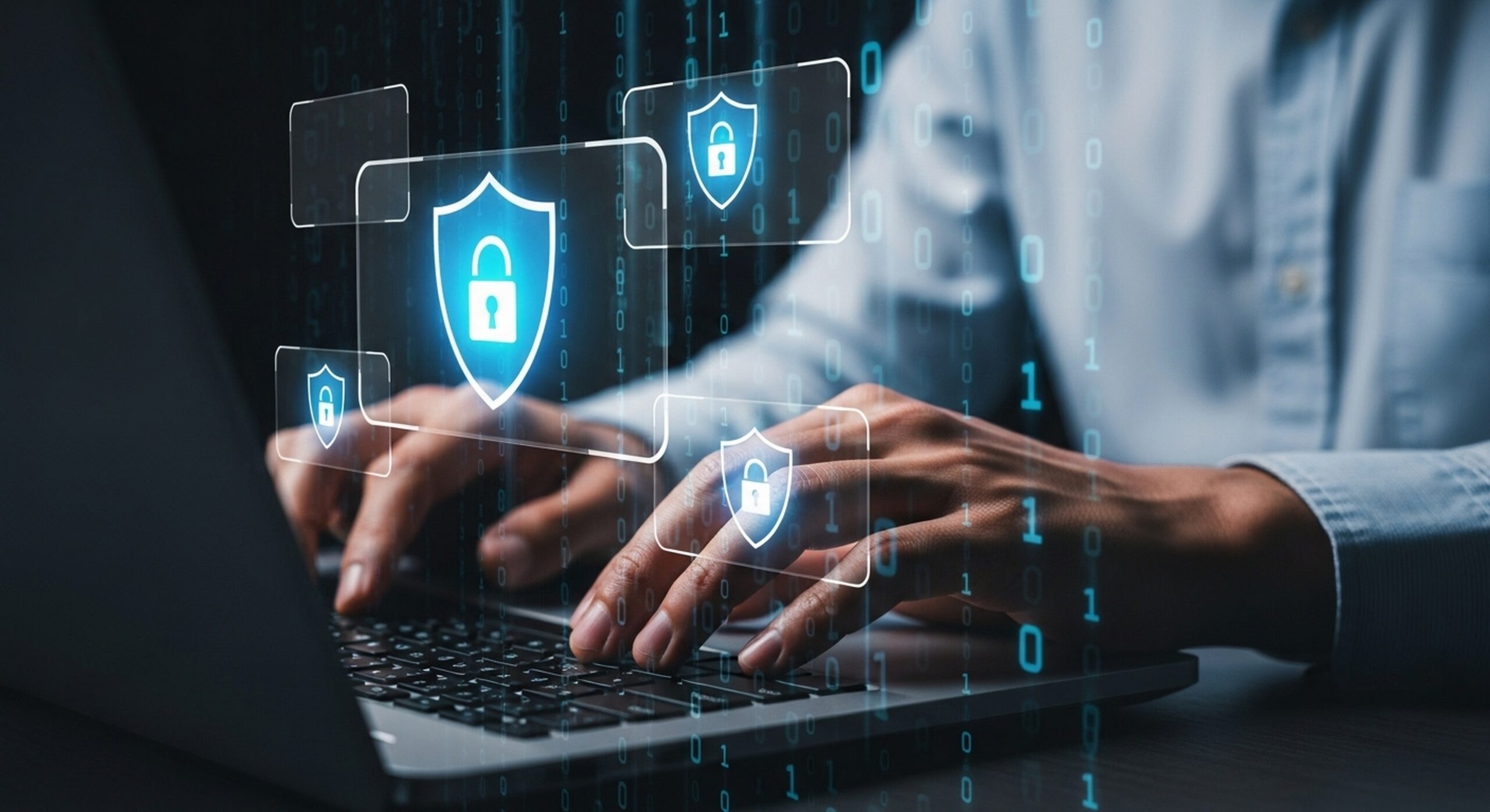 Cybersecurity measures protecting digital information with IT services