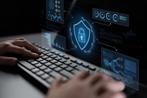 futuristic cybersecurity dashboard for a Security Operations Center (SOC)