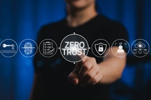 zero trust security concept with icons representing authentication