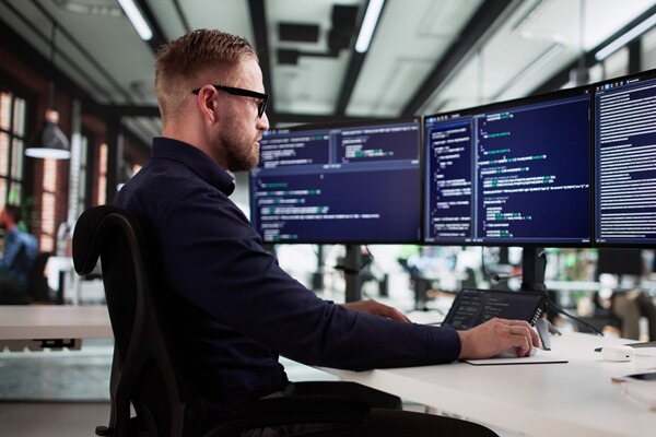 digital transformation specialist working on coding language