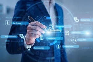 expert point of IT consulting concept